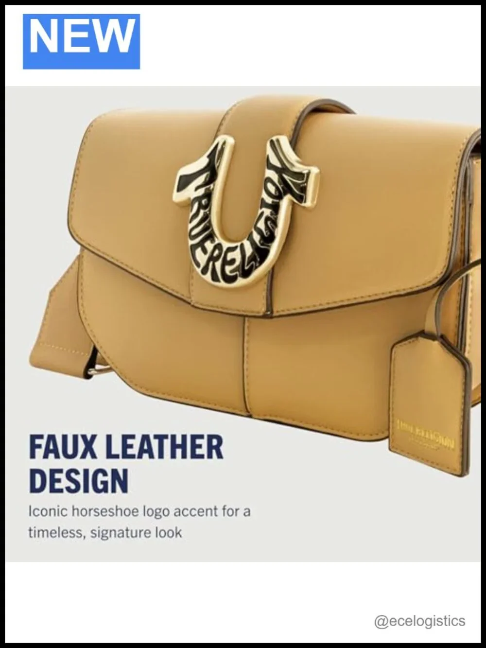 Faux Leather Crossbody Purse with Adjustable Strap Handbag